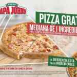 En Papa Johns pizza mediana de 1 ingrediente gratis en la compra de pizza grande de lunes a jueves