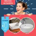 Promoción Recubre de lavabo de cerámica por $10 en la compra de $5,000