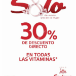 Promoción Día de la Mujer en Sanborns: 30% de descuento en todas las vitaminas
