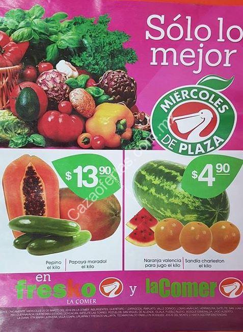 Folleto de ofertas Miércoles de Plaza 20 de marzo 2019 en La Comer y Fresko