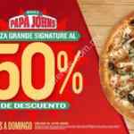 En Papa Johns pizzas grandes Signature a mitad de precio al pedir online de viernes a domingo ($134.50)