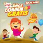 Promoción Chilis Día del Niño: Niños comen gratis hoy martes 30 de abril
