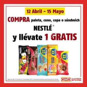 Promoción Oxxo: Compra una paleta, cono, copa o sándwich Nestlé y llévate otro producto gratis Imagen de la promo