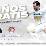 Promoción Día del Niño Pumas UNAM: niños entran Gratis al partido de Liga MX UNAM vs. Toluca