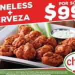 Promoción Chilis Avengers Endgame: Boneless + cerveza por $99 si presentas el boleto de la película