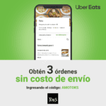 Código Uber Eats Toks de envíos Gratis en tus siguientes 3 pedidos
