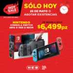 Oferta del Día HEB Hot Sale 2019: Nintendo Switch gris o red & neon a $6,499