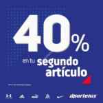 Promoción Dportenis de 40% de descuento en tu segundo artículo