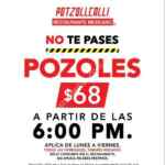 Promoción Potzollcalli de todos los pozoles medianos a $68 después de las 6pm