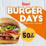 Promoción Rappi Burger Days: hasta 50% de descuento y 2x1 en hamburguesas