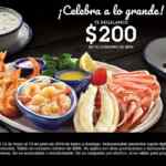 Cupón Red Lobster $200 de descuento en consumos de $800