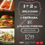 Promoción TGI Fridays: Cena para 2 con entrada, 2 platos fuertes y 2 sides por $299