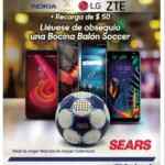 Promoción Telcel Sears de bocina inalámbrica de regalo en la compra de celulares seleccionados + recarga