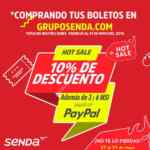 Hot Sale 2019 en Grupo Senda: 10% de descuento en boletos de autobús y hasta 6 msi con Paypal