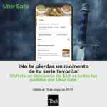 Promoción Toks Uber Eats: $60 de descuento en pedidos por el final de Game of Thrones