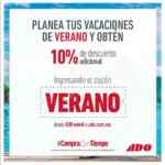 Cupón ADO vacaciones de verano de 10% de descuento adicional