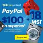 Promoción Best Buy Paypal de $100 en cupones por cada $1,000 de compra + 18 MSI