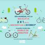 Promoción Ecobici Día Mundial de la Bicicleta 2019: 2x1 en inscripción a Ecobici y doble de minutos en todos los viajes