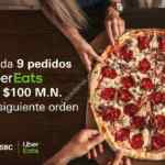 Promoción HSBC Uber Eats: Cupón de $100 de descuento al acumular 9 pedidos