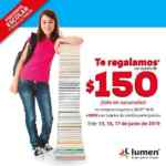 En Lumen Preventa Escolar 2019: cupón de $150 en compras de $649 o más