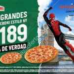 Promoción Papa Johns Spider-Man de 2 pizzas grandes de pepperoni por $189