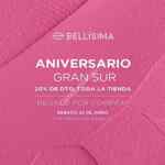 Promoción Aniversario Bellísima Gran Sur: 20% de descuento en toda la tienda y regalo a las primeras 100 compras hoy