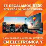 Promoción Temporada Naranja 2019: $350 de descuento por cada $1,000 de compra en electrónica