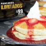 En Applebees pancakes ilimitados de strawberry, blackberry y caramel a $99 por persona