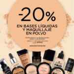 Cupón Bellísima 20% de descuento en bases líquidas y maquillaje en polvo hoy y mañana