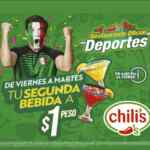 Promoción Chilis de segunda bebida a $1 de viernes a martes después de las 6pm