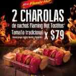 Promoción Cinépolis 2 charolas de nachos Flaming Hot Tostitos a $79