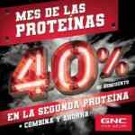 Promoción GNC Mes de las proteínas: Compra una proteína y llévate la 2ª con 40% de descuento