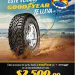 Promoción Goodyear Vacaciones de Verano: Descuento de hasta $2,500 pesos en llantas