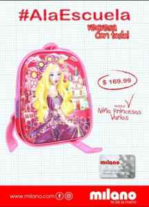 Promoción Milano de Regreso a Clases con mochilas de $99 a $249