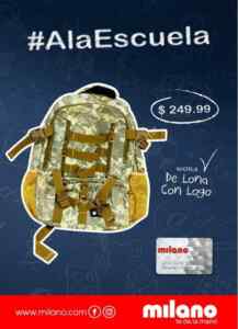 Promoción Milano de Regreso a Clases con mochilas de $99 a $249