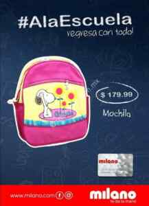 Promoción Milano de Regreso a Clases con mochilas de $99 a $249