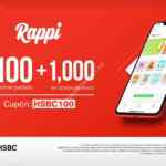 Cupón Rappi HSBC de $100 de descuento + $1,000 pesos de costos de envío