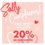 Cupón Sally Cumpleaños: Presenta cupón y recibe 20% de descuento si cumples años en julio