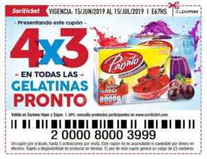 Cupones Soriticket julio 2019