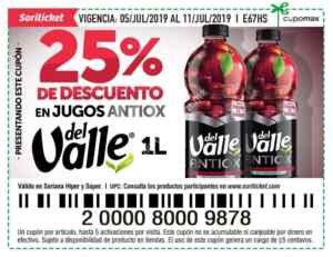 Cupones Soriticket julio 2019