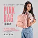 Promoción Studio F Pink Bag regreso a clases: Backpack rosa de regalo en compras a partir de $2,999
