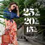 Cascada de descuentos Studio F: Hasta 25% de descuento directo dependiendo las prendas que lleves