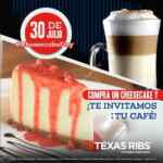 Promoción Texas Ribs Cheesacake Day 30 de julio: Compra un cheesecake y llévate de regalo un café