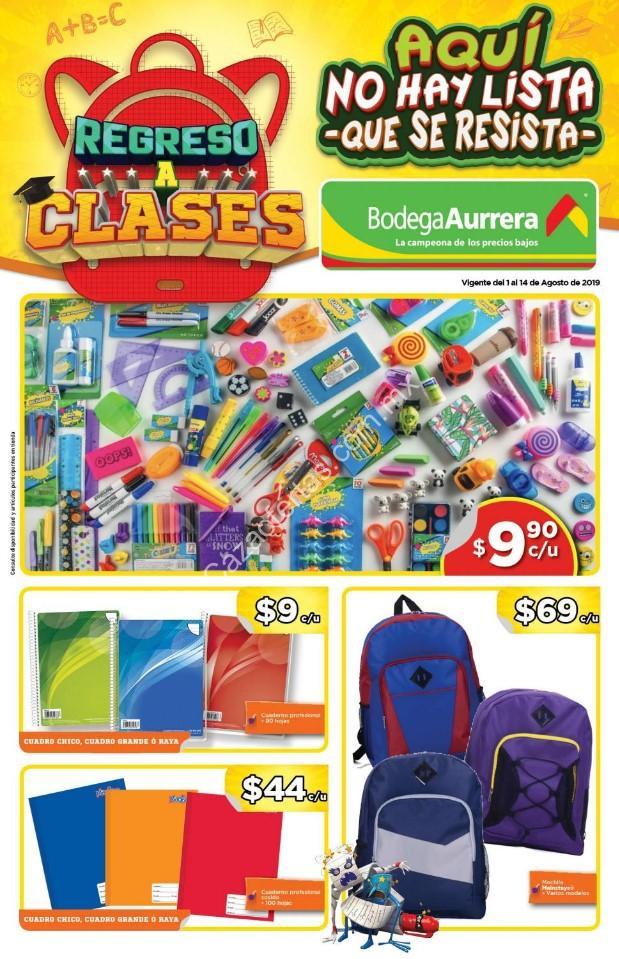 Folleto Bodega Aurrerá Regreso a Clases del 1 al 14 de agosto Mochilas