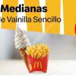 Cupón McDonalds de papas medianas + cono de vainilla sencillo por $20 pesos