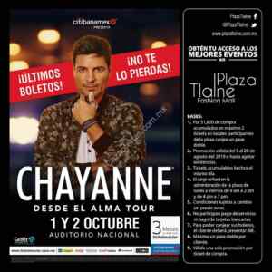 Boletos gratis para el concierto de Chayanne con tus compras en Plaza Carso o en Plaza Tlane