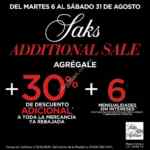 Additional Sale Saks México: 30% de descuento adicional en rebajas + 6 meses sin intereses