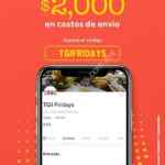 Cupón Rappi TGI Fridays de $2000 pesos gratis en gastos de envío