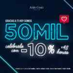 Promoción Aldo Conti 50 mil fans: 10% de descuento adicional en la tienda online hoy
