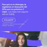Código Cabify de 20% de descuento en tus siguientes 2 viajes